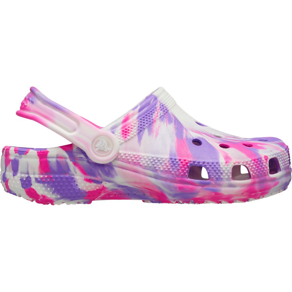 Image of Crocs Classic Marbled Clog - Kids' Pink Crush/Multi Glow, 3.0