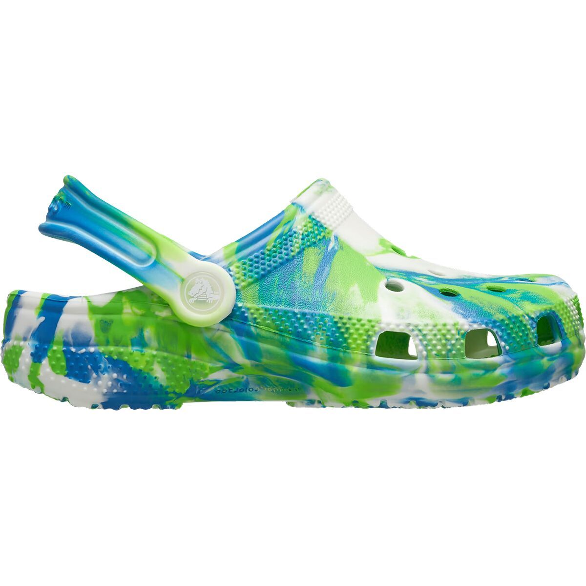 Image of Crocs Classic Marbled Clog - Kids' Prep Blue/Multi Glow, 6.0