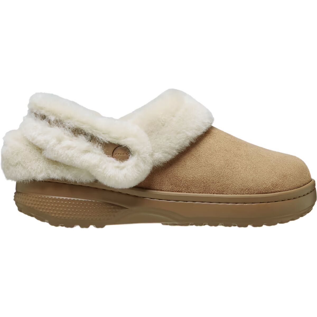 Image of Crocs Classic Unfurgettable Suede Clog Sepia, Mens 13.0/ Womens 15.0