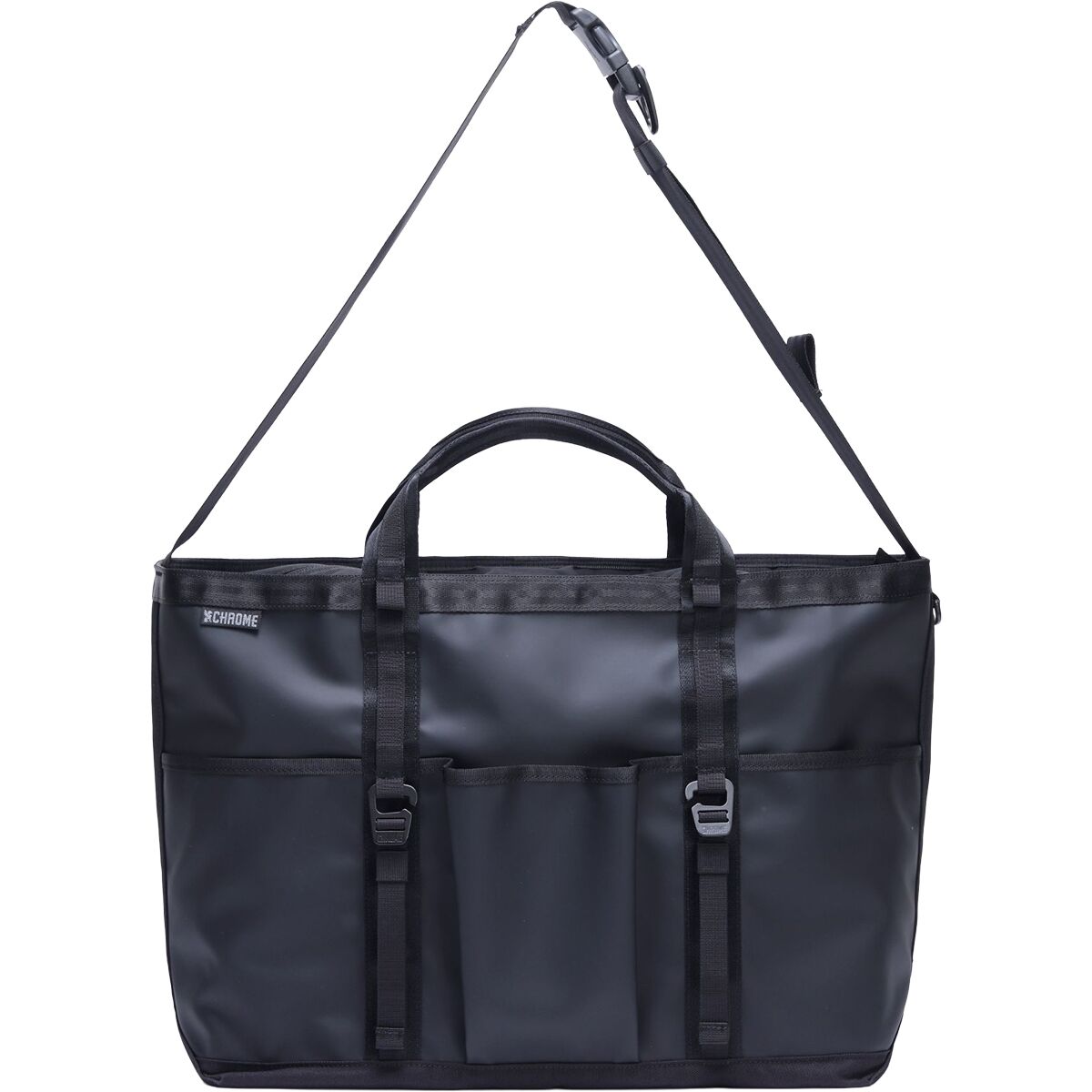 Chrome Chrome Grocery Tote Messenger Bag Matte Black, 28L