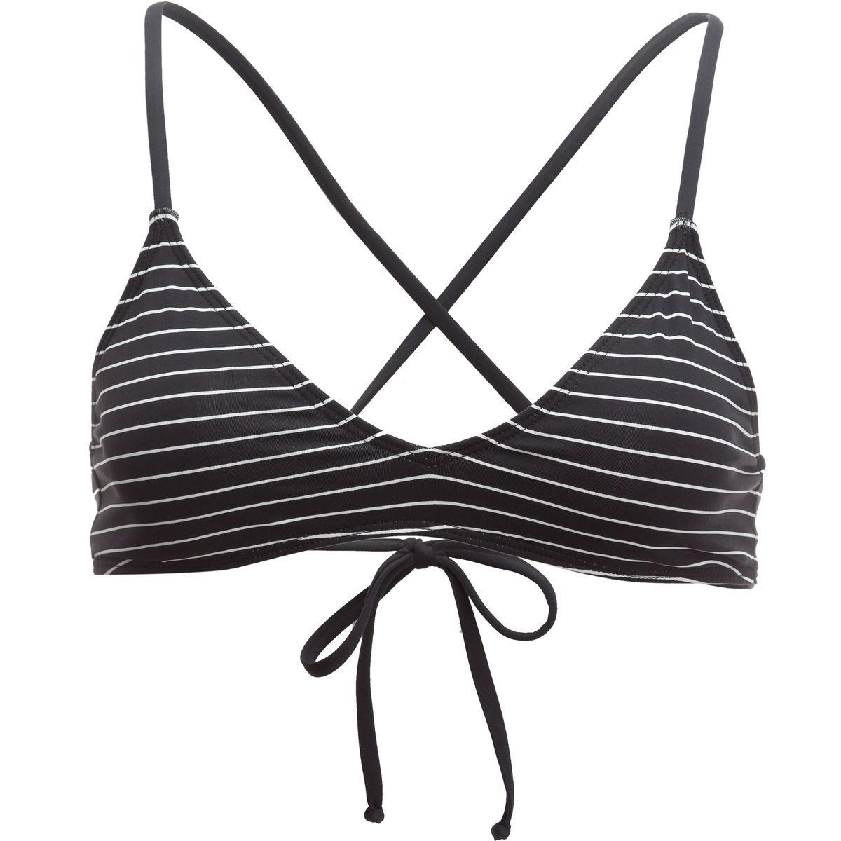 Carve Designs Tamarindo Tie Back Bikini Top - Women's Black Aruba Stripe/Black, M