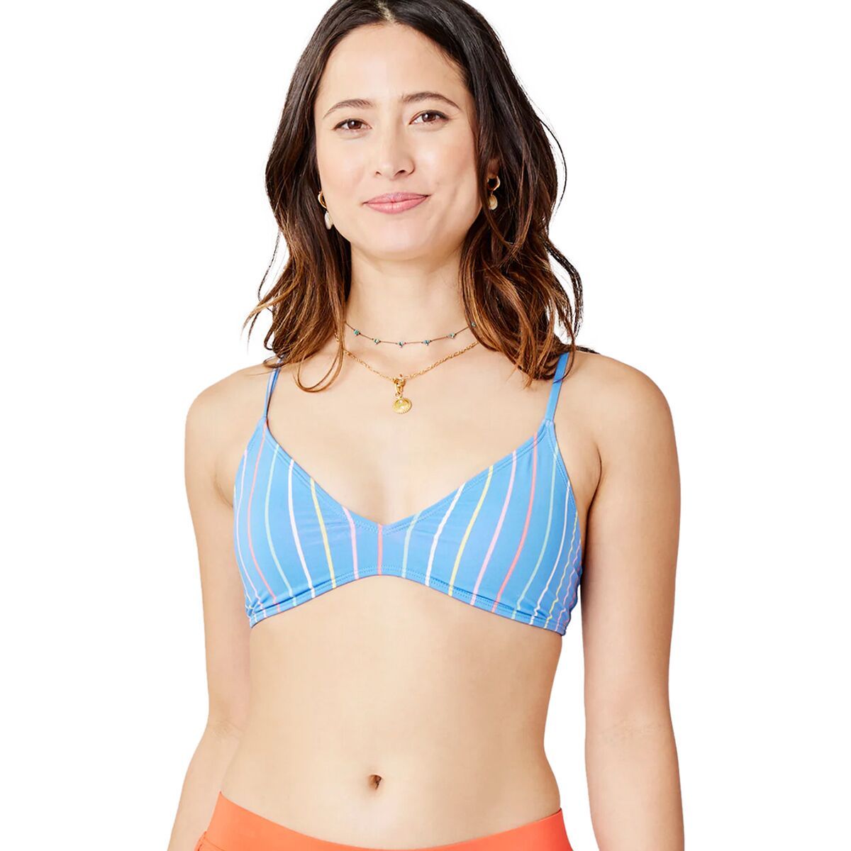 Carve Designs Tamarindo Tie Back Bikini Top - Women's Radiant Stripe, M