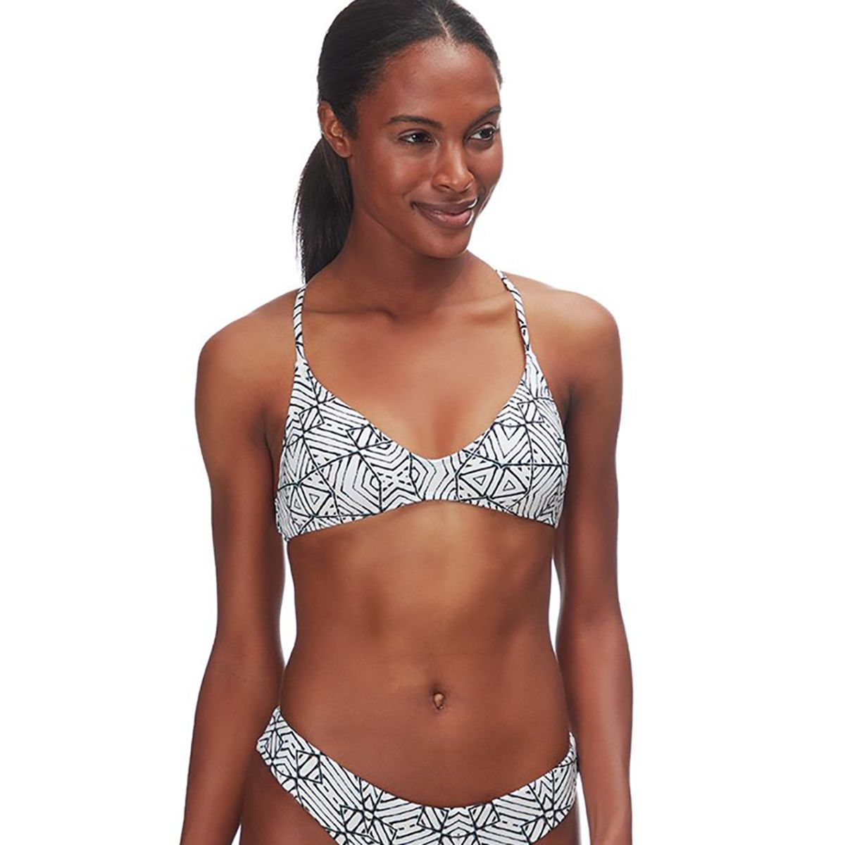 Carve Designs Tamarindo Tie Back Bikini Top - Women's White Tile, L