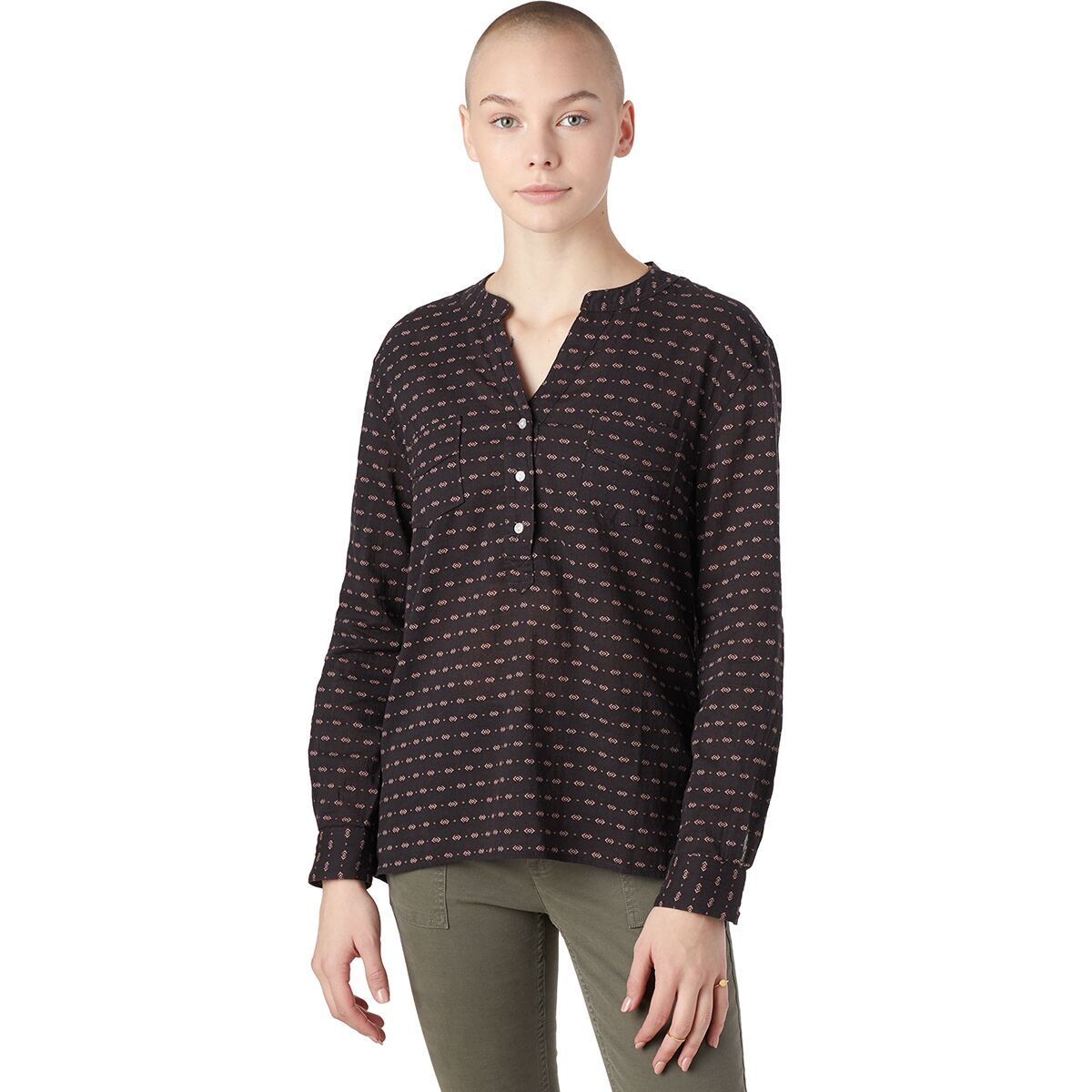 Carve Designs Dylan Gauze Shirt - Women's Chestnut Ikat, XL