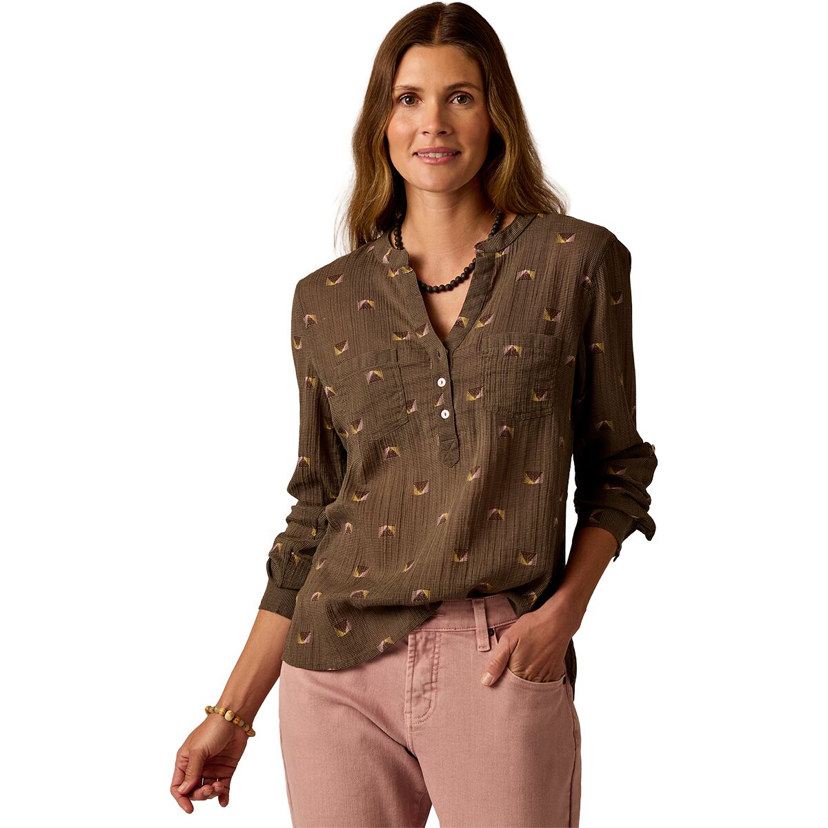 Image of Carve Designs Dylan Gauze Shirt - Women's Dark Olive Vista, XL