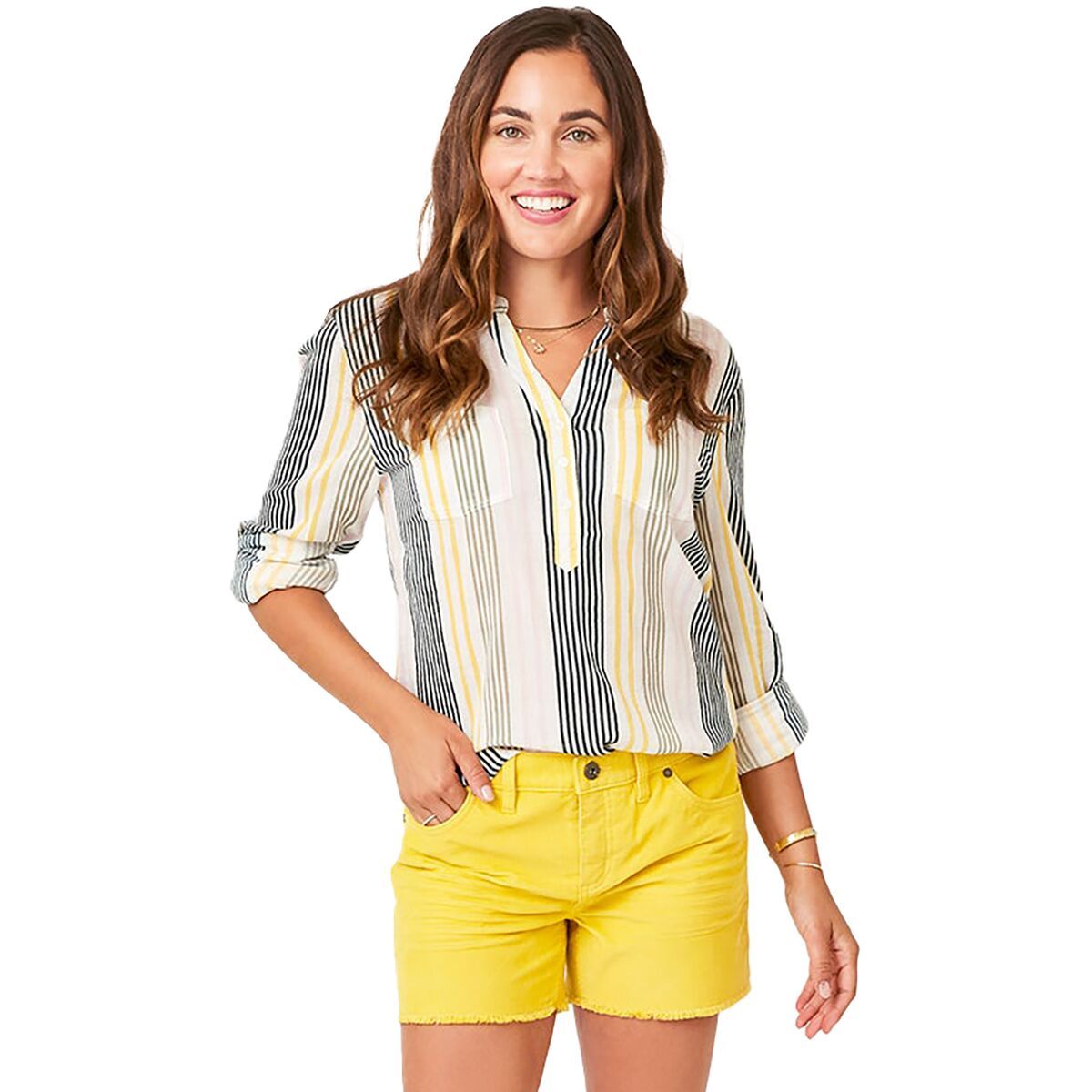 Carve Designs Dylan Gauze Shirt - Women's Multistripe, L