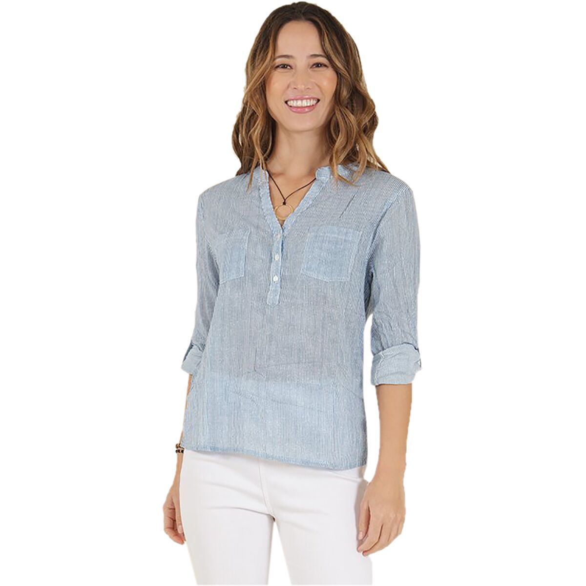 Carve Designs Dylan Gauze Shirt - Women's Pacific Mini Stripe, XXS