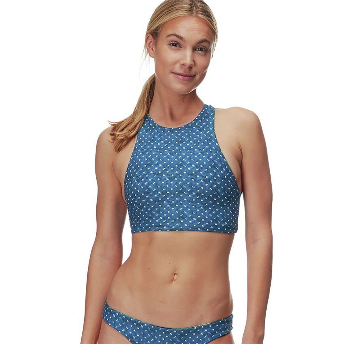 Carve Designs Sanitas Reversible Bikini Top - Women's Azul Palms/Shibori Dots, XL