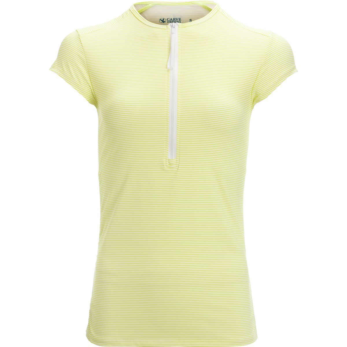 Carve Designs Dawson Short-Sleeve Rashguard - Women's Citrus Laguna Stripe, S