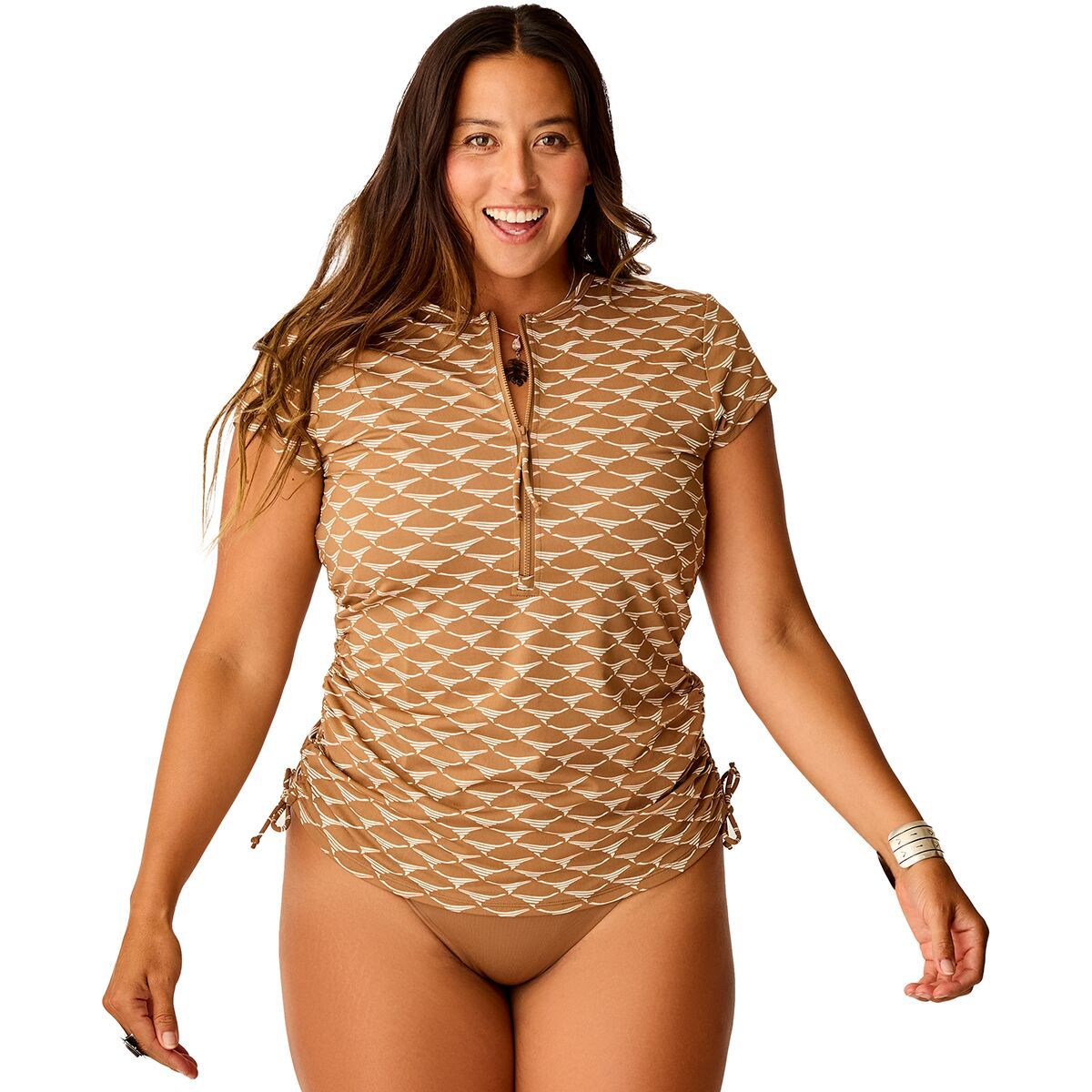 Image of Carve Designs Dawson Short-Sleeve Rashguard - Women's Dune, XS