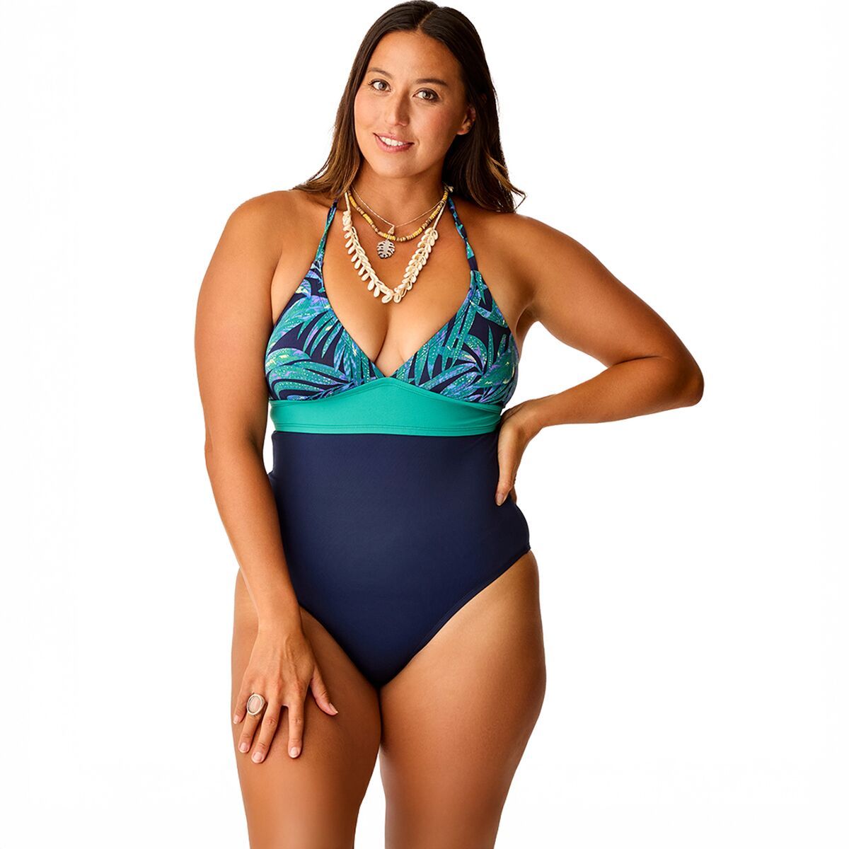 Image of Carve Designs Dahlia One-Piece Swimsuit - Women's Blue Oasis/Navy, S