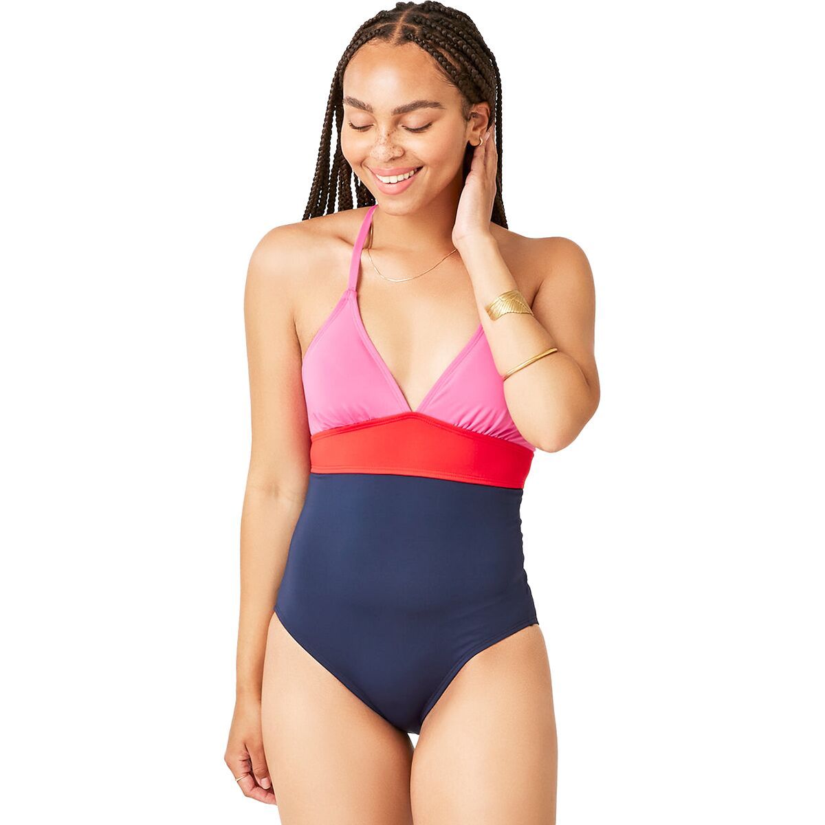 Carve Designs Dahlia One-Piece Swimsuit - Women's Fuchsia/Navy, S/TL