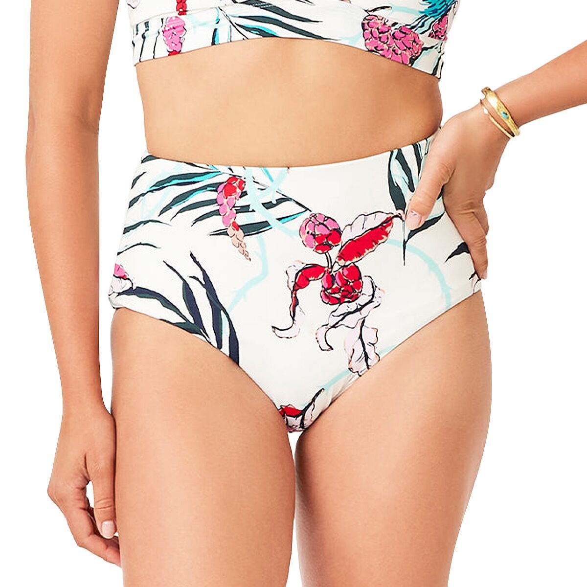 Carve Designs Erin Reversible Bikini Bottom - Women's Botanical/Cloud Polka Dot, L