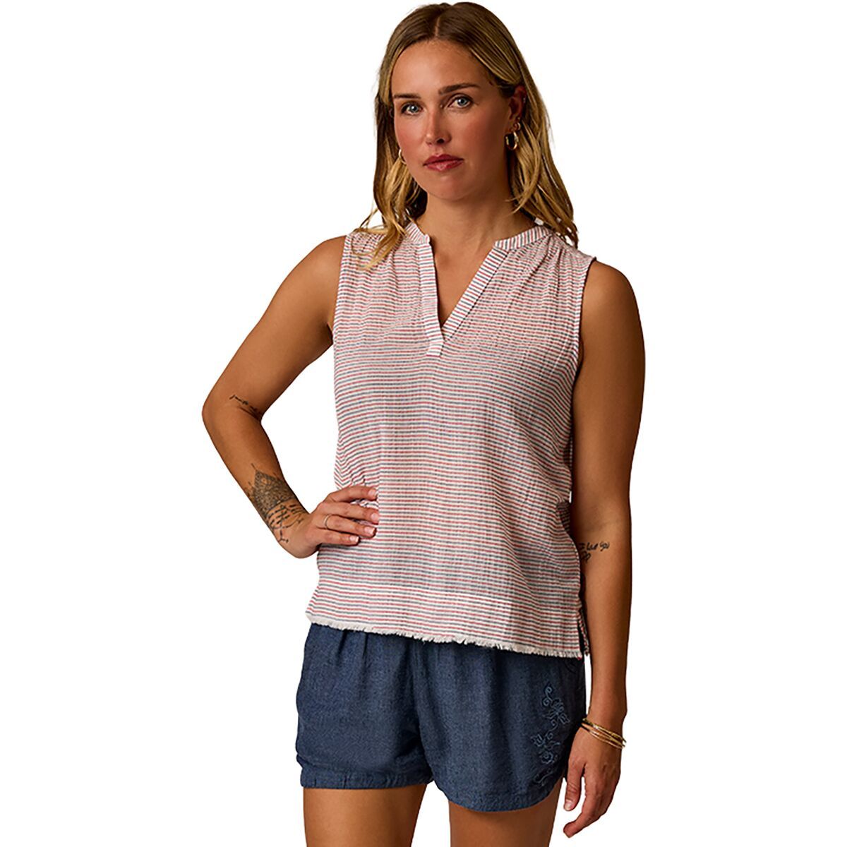 Image of Carve Designs Dylan Tank Top - Women's Captain Stripe, S