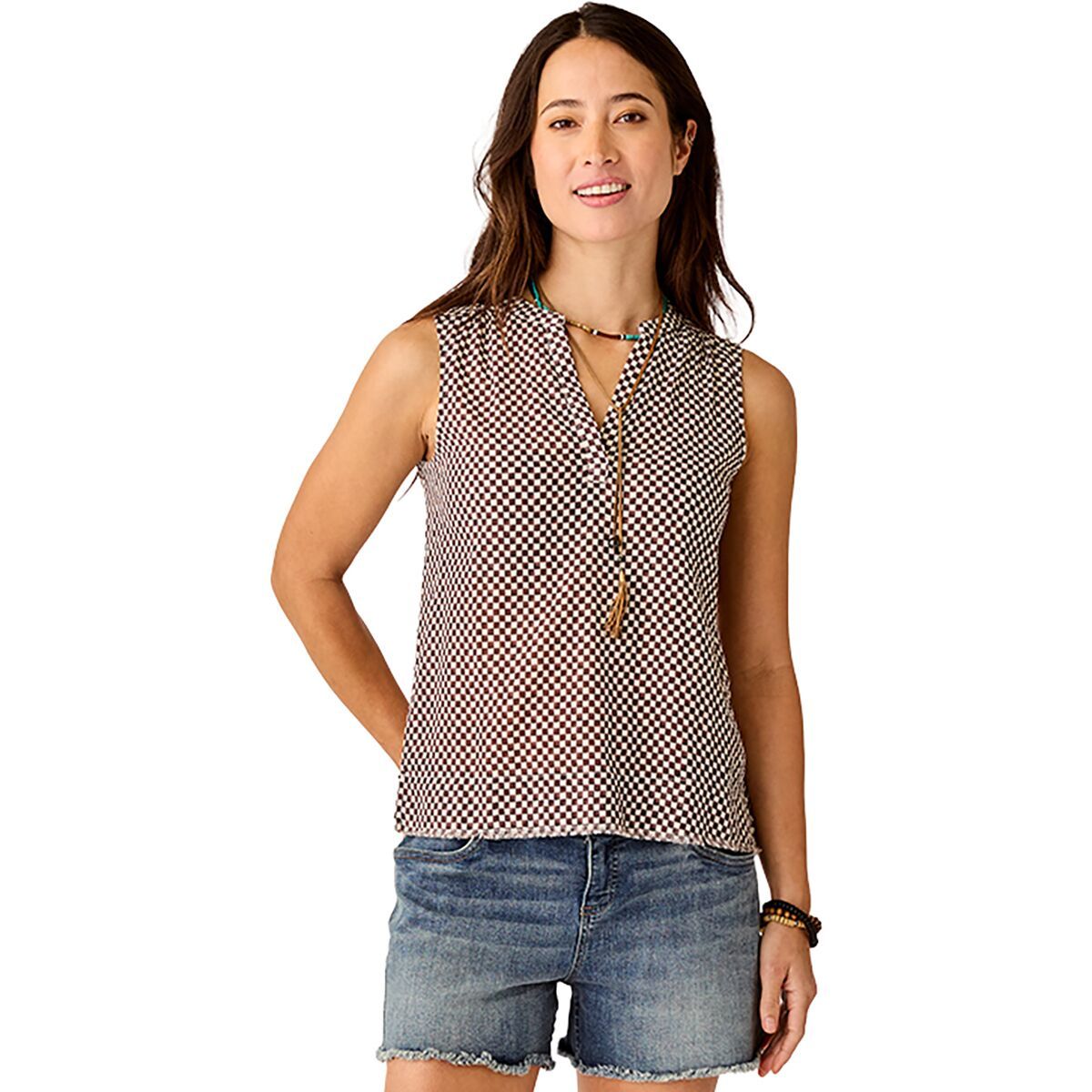 Image of Carve Designs Dylan Tank Top - Women's Coco Check, L