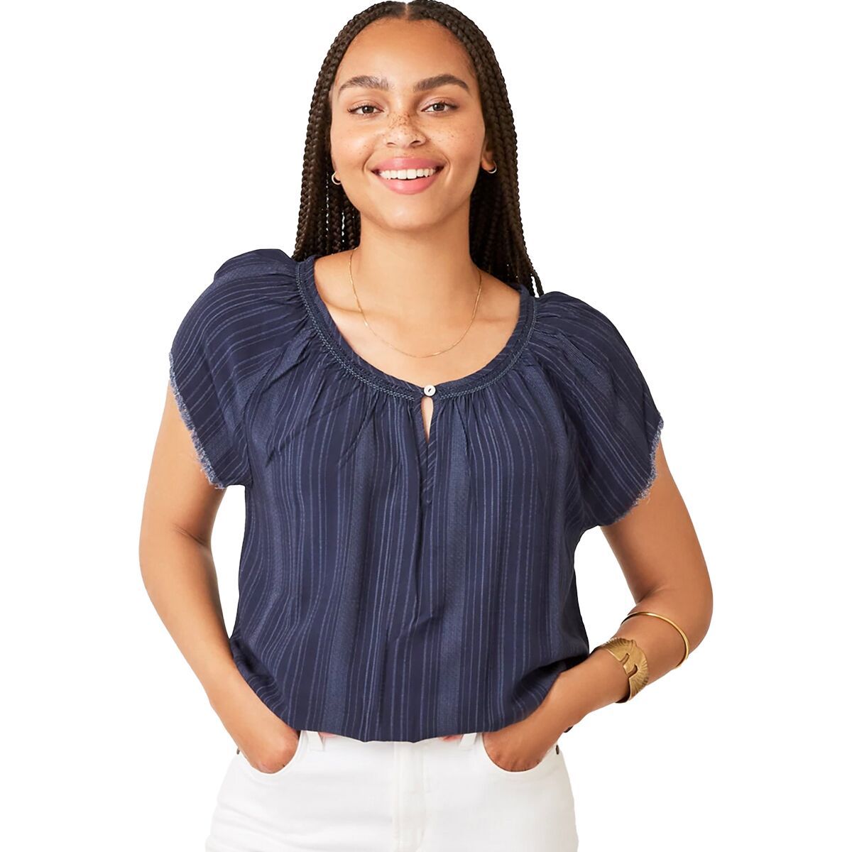 Carve Designs Lilly Top - Women's Navy Lau Stripe, M