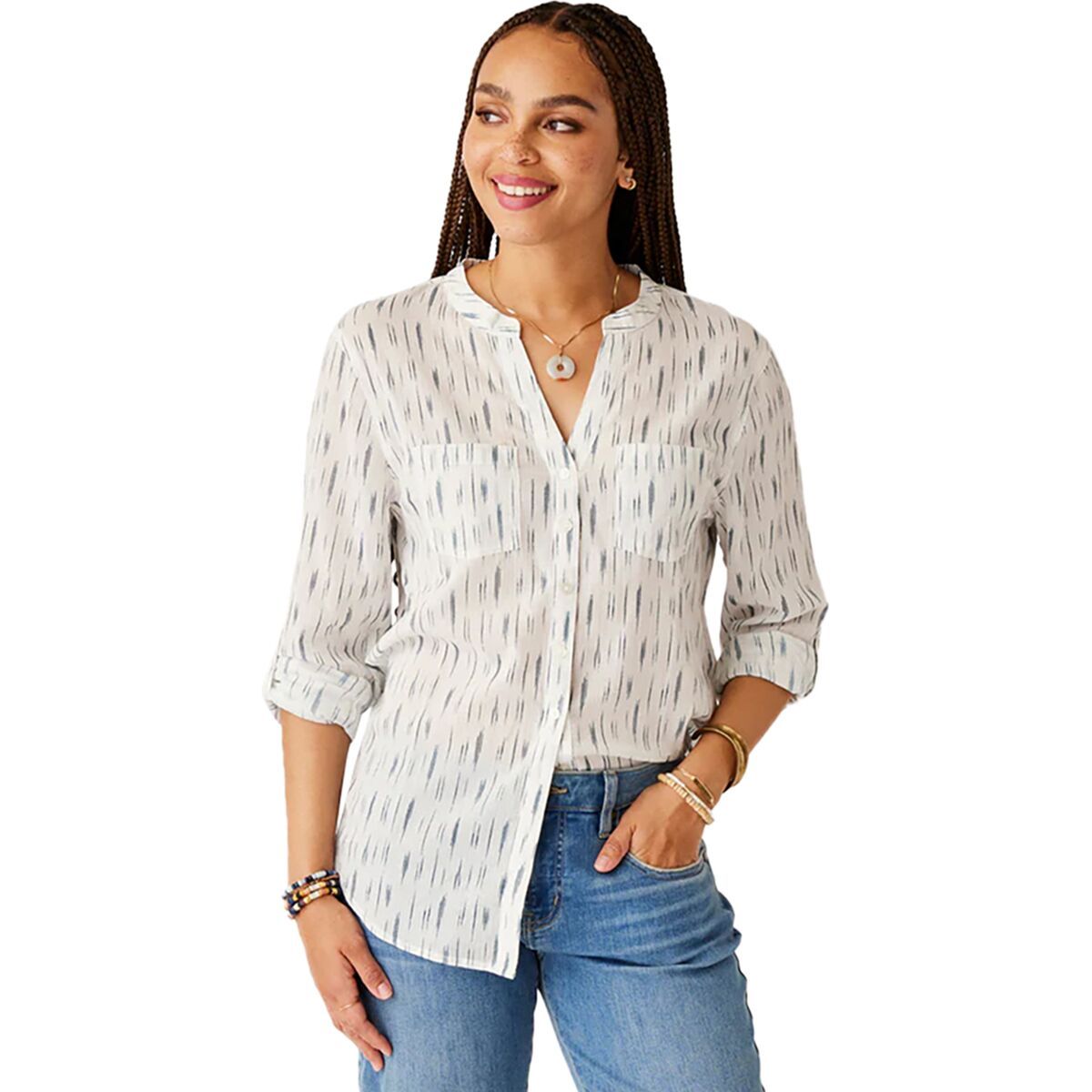 Carve Designs Dylan Gauze Tunic - Women's Azul Ikat, XL