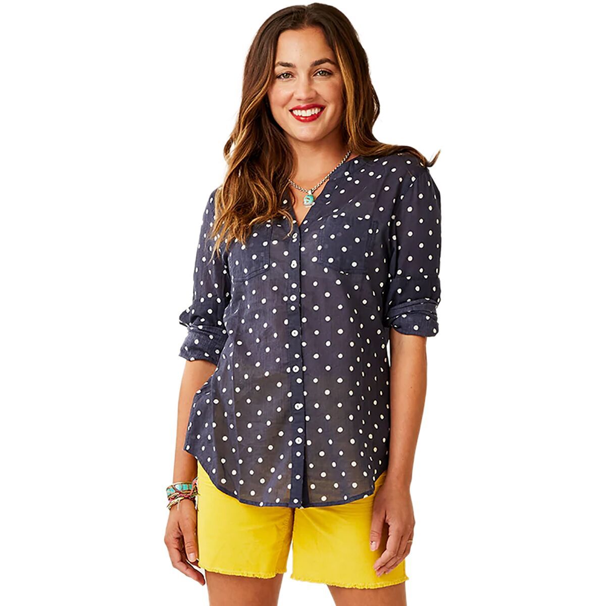 Carve Designs Dylan Gauze Tunic - Women's Navy Polka Dot, S