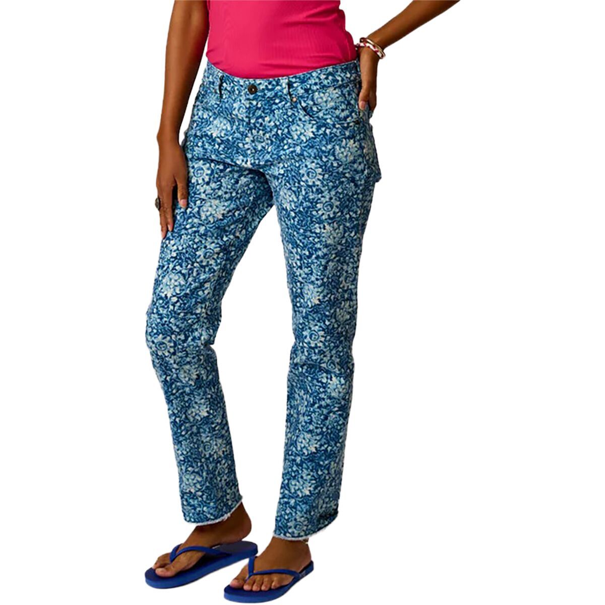 Image of Carve Designs Carson Hi Rise Jean - Women's Indigo Floral, 4