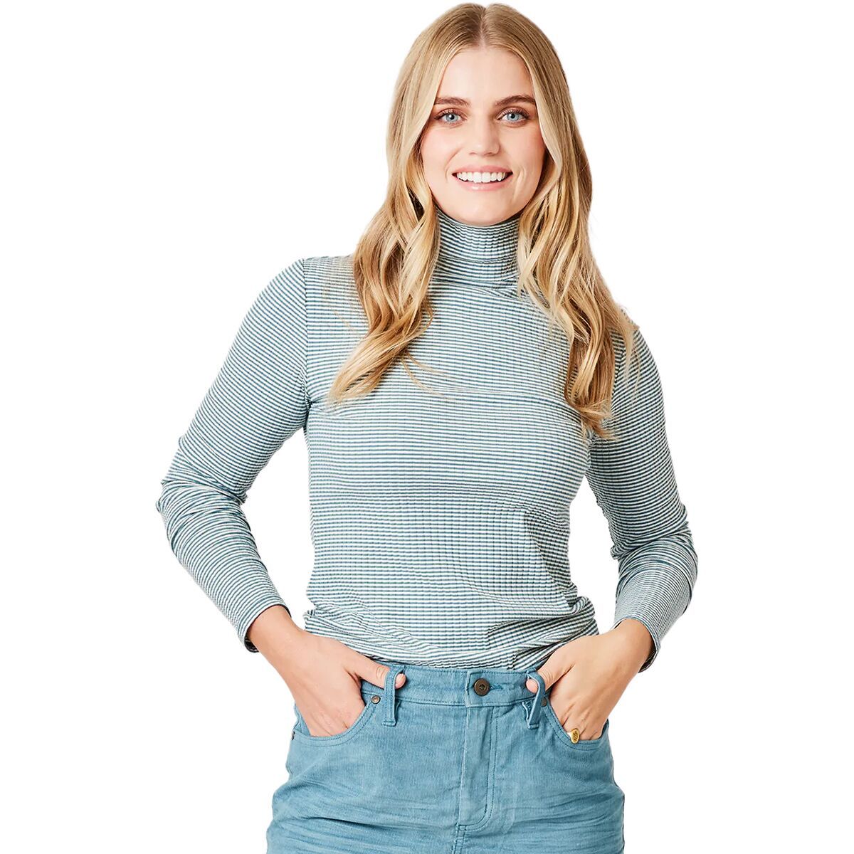 Carve Designs Denise Turtleneck - Women's Hydro Mini Stripe, L