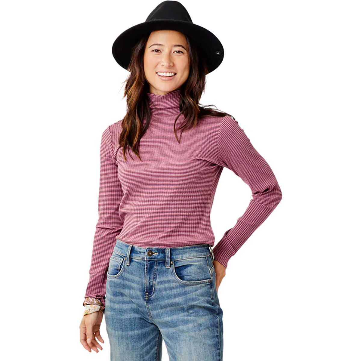 Carve Designs Denise Turtleneck - Women's Orchid Stripe, L