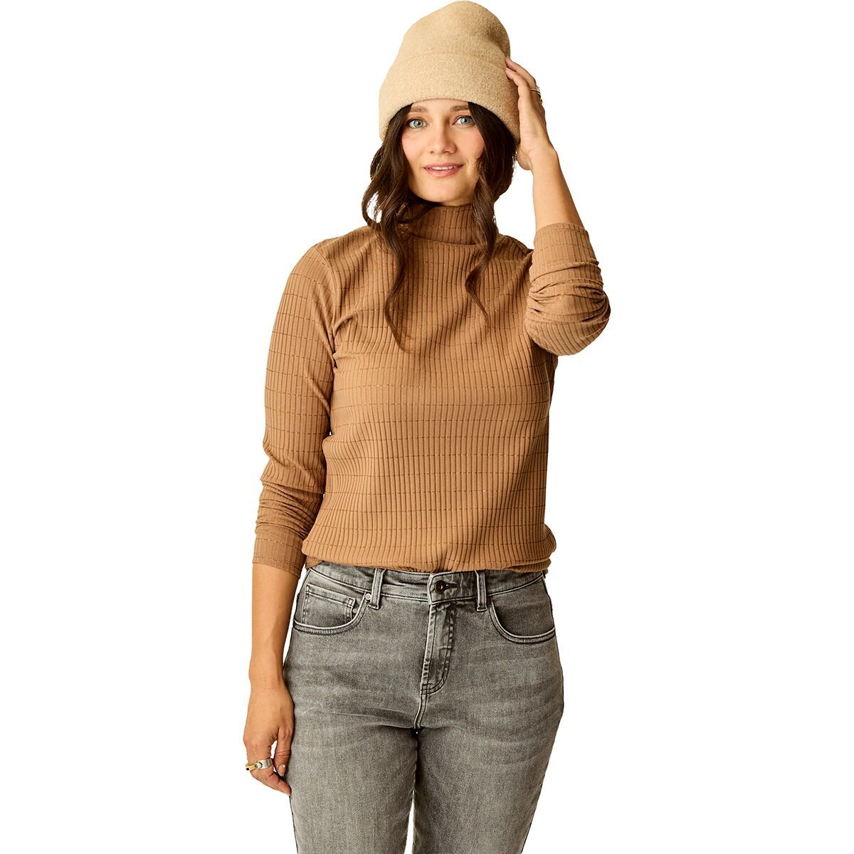 Image of Carve Designs Denise Turtleneck - Women's Rum Lurex, XL
