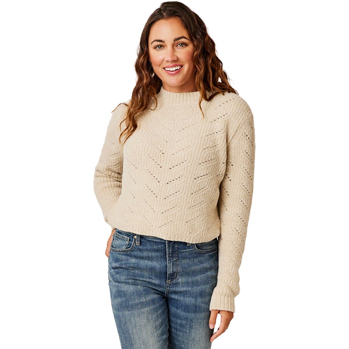 Carve Designs Monroe Sweater - Women's Light Khaki Heather, L
