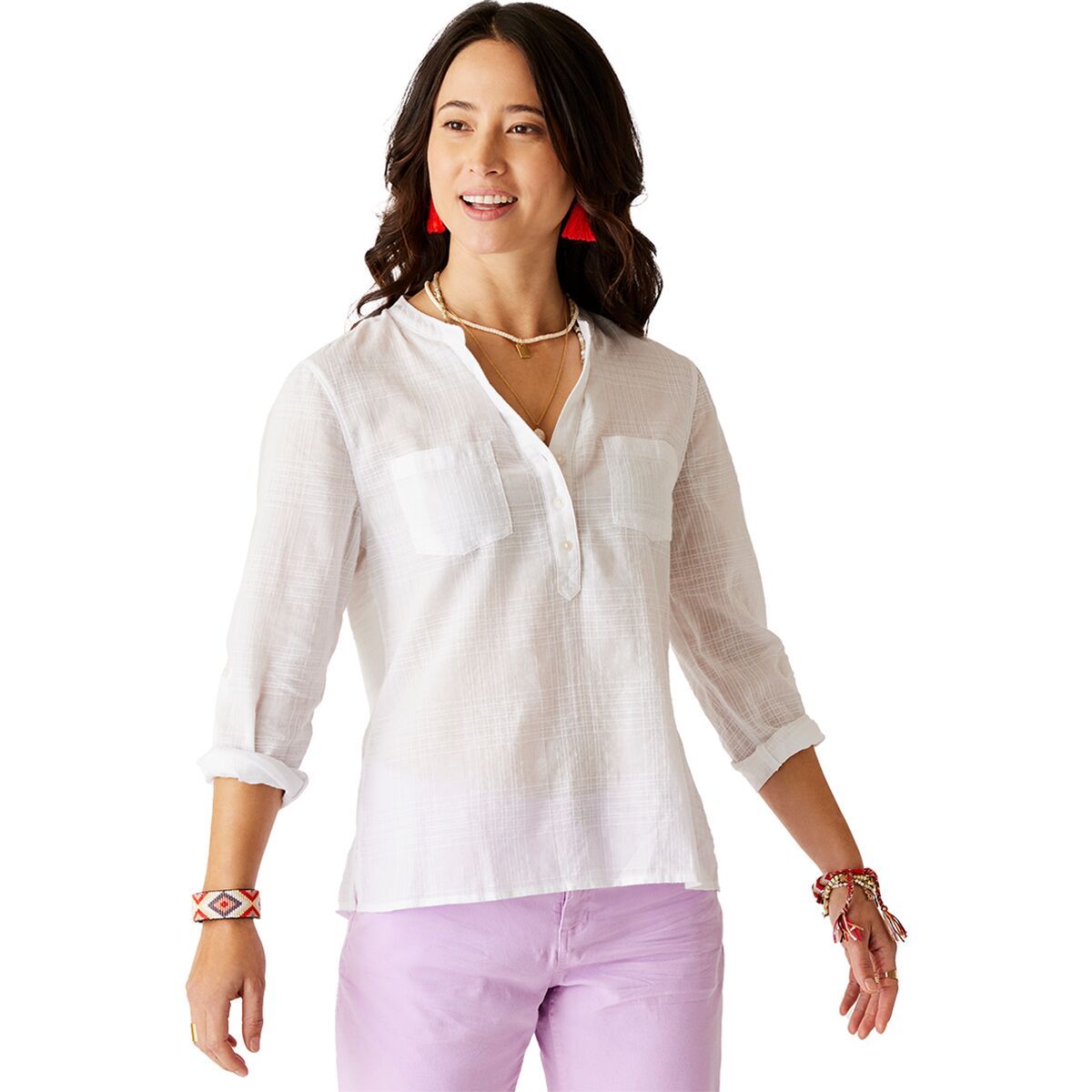 Image of Carve Designs Dylan Textured Shirt - Women's Cloud, L