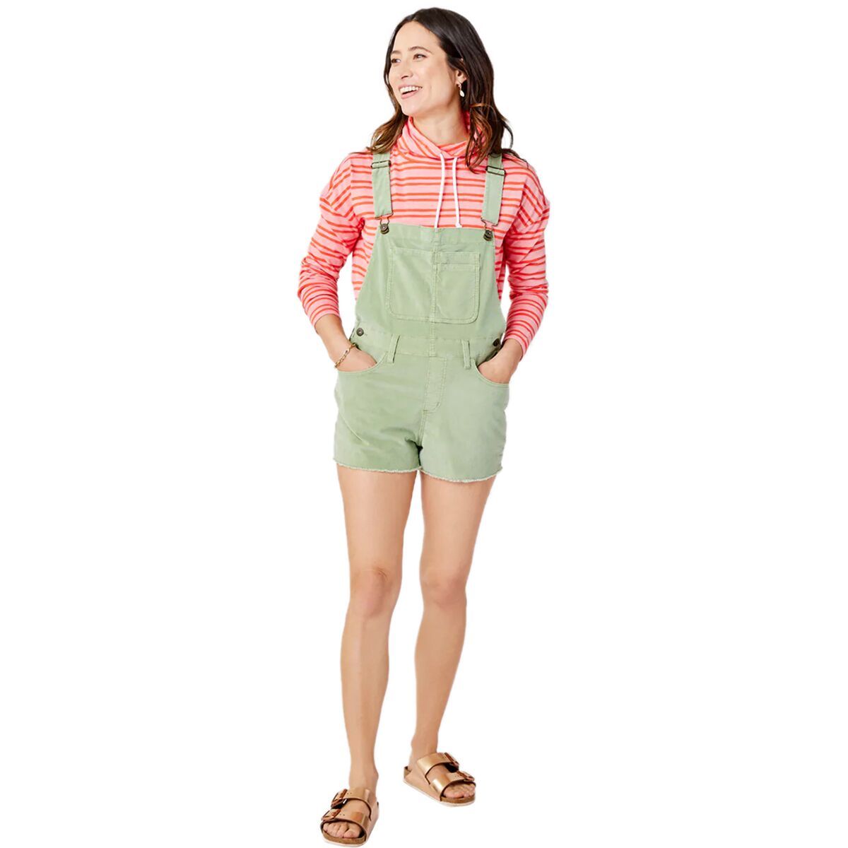 Carve Designs Jason Overall Short - Women's Light Olive, 12