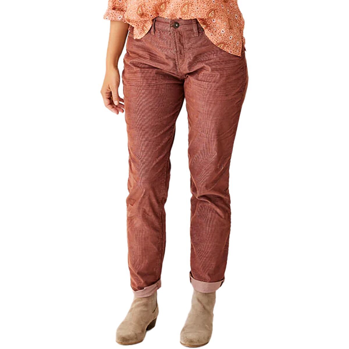 Image of Carve Designs Carson Cord Hi Rise Pant - Women's Chocolate, 6