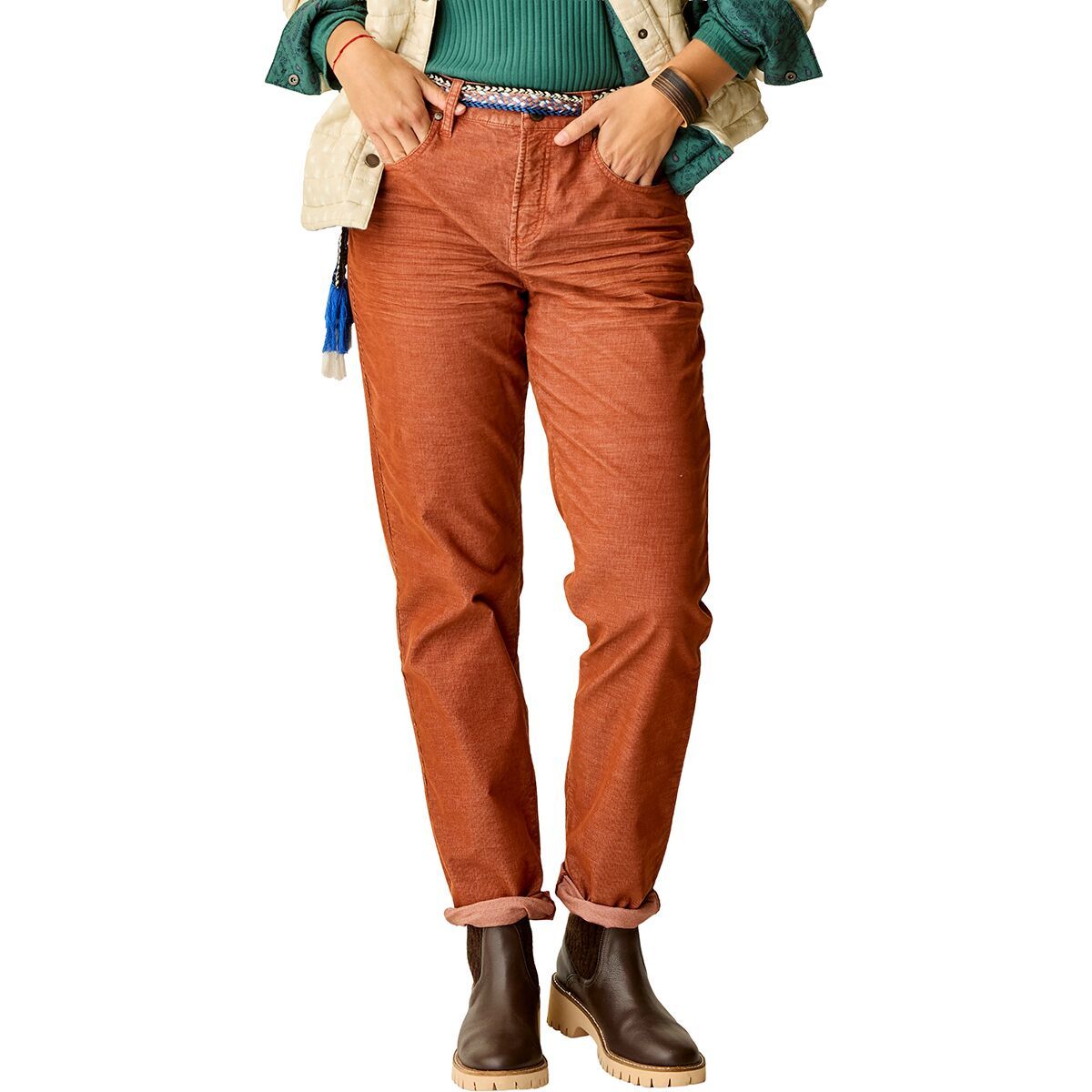 Image of Carve Designs Carson Cord Hi Rise Pant - Women's Copper, 2