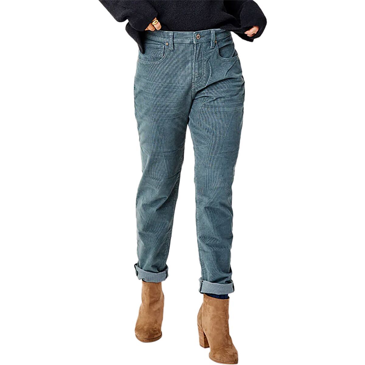 Image of Carve Designs Carson Cord Hi Rise Pant - Women's Slate, 2