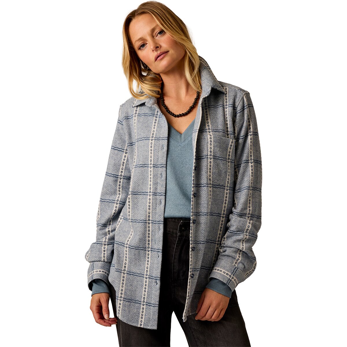 Image of Carve Designs Fairbanks Supersoft Shirt - Women's Blue Mirage Dobby Plaid, L