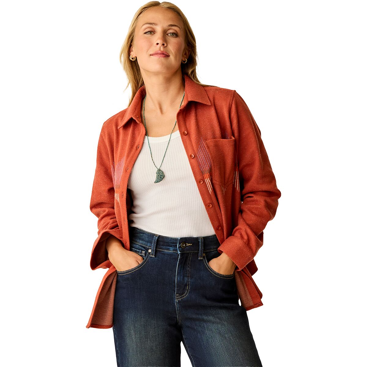 Image of Carve Designs Fairbanks Supersoft Shirt - Women's Copper Zig Zag, S
