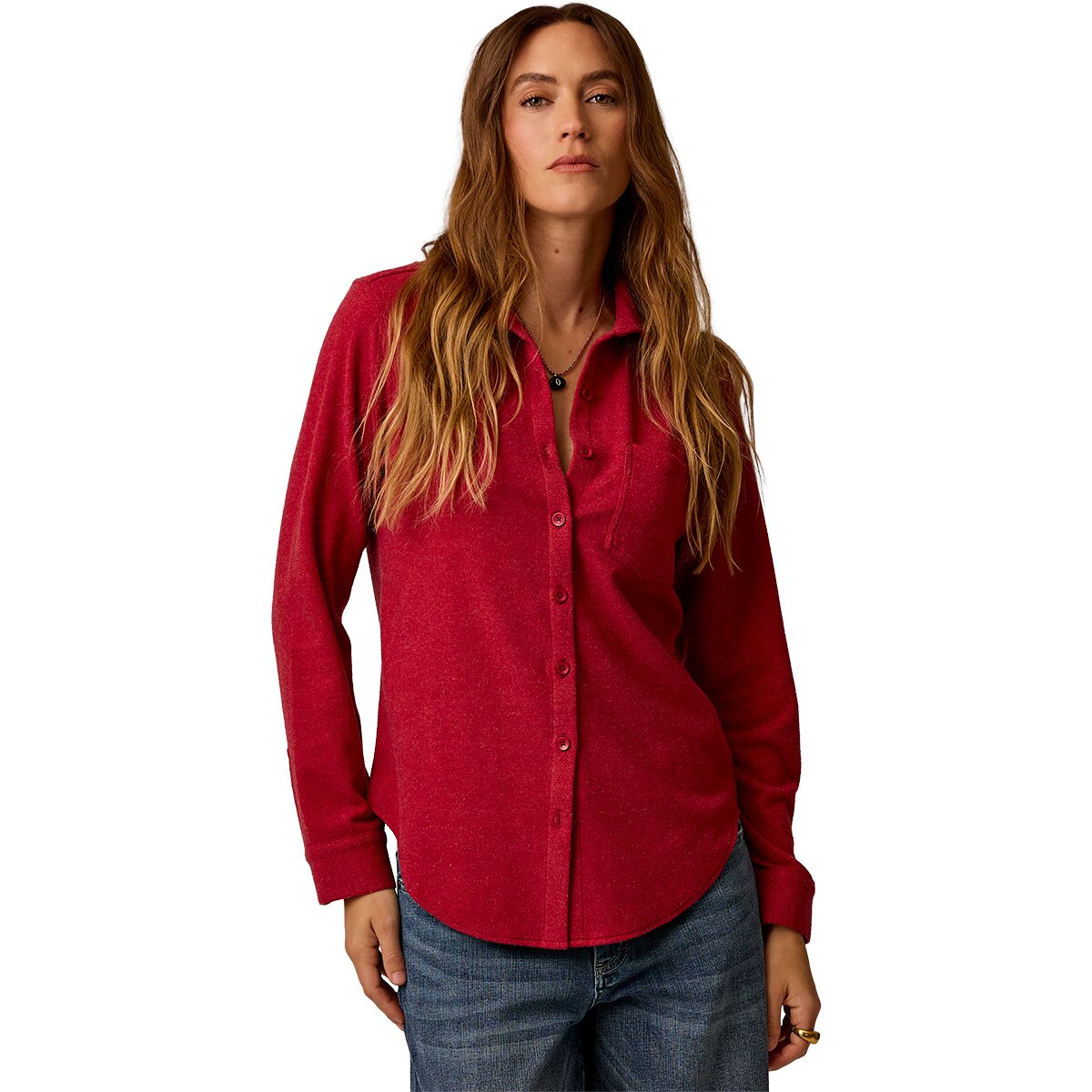 Image of Carve Designs Fairbanks Supersoft Shirt - Women's Deep Rouge Heather, L