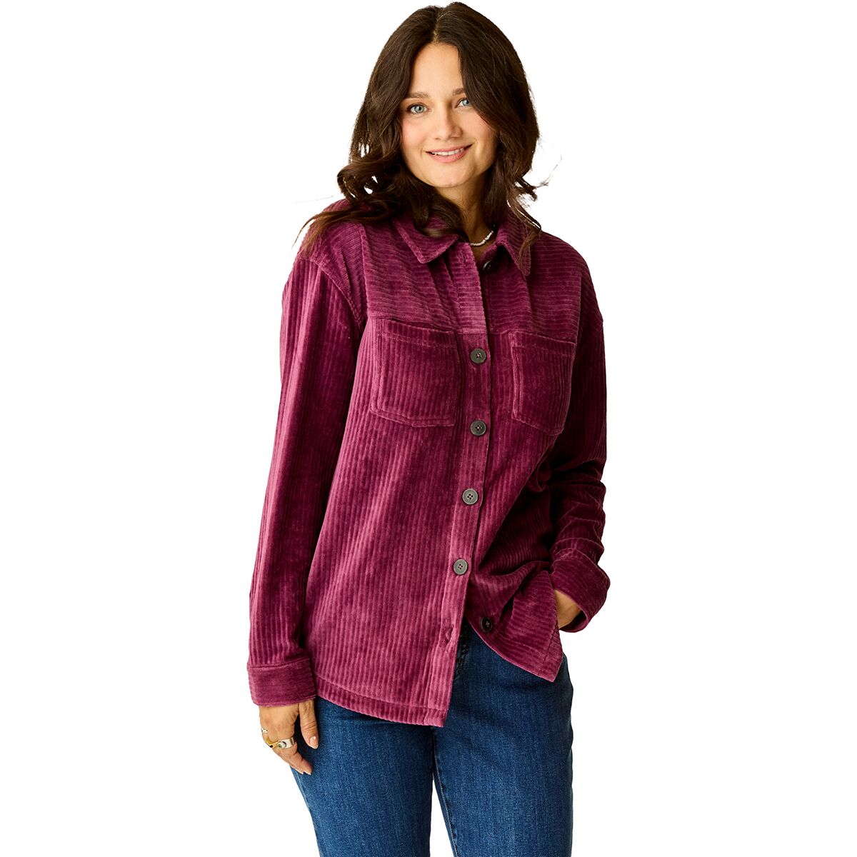 Image of Carve Designs Hudson Stretch Cord Shacket - Women's Nirvana, S