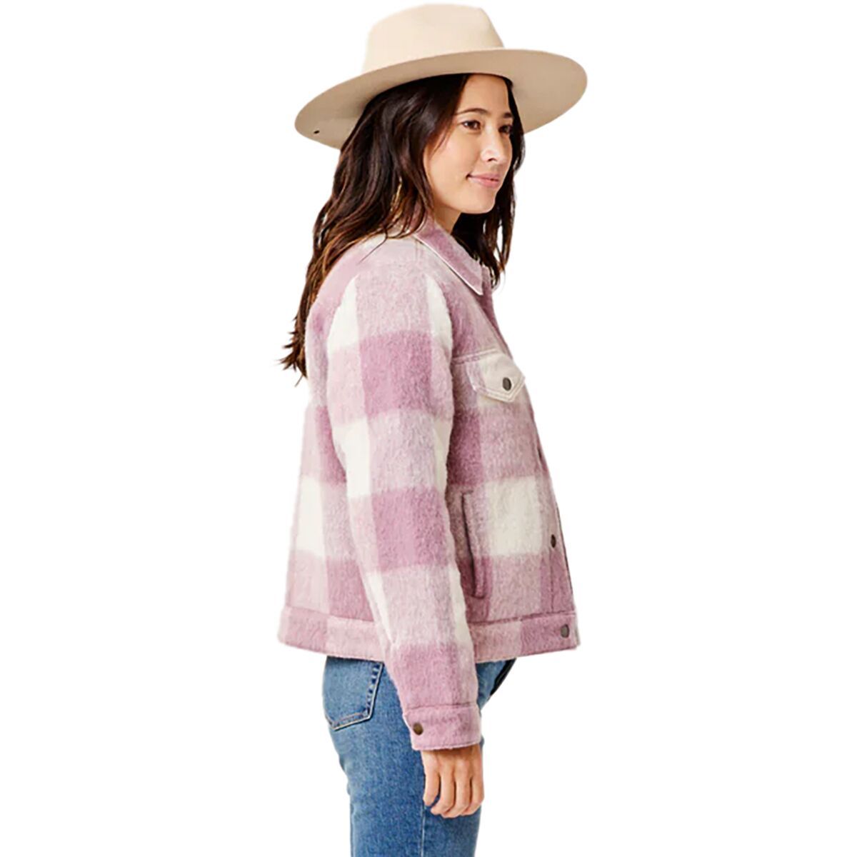 Carve Designs Rhea Wool Trucker Jacket - Women's Orchid Plaid, M