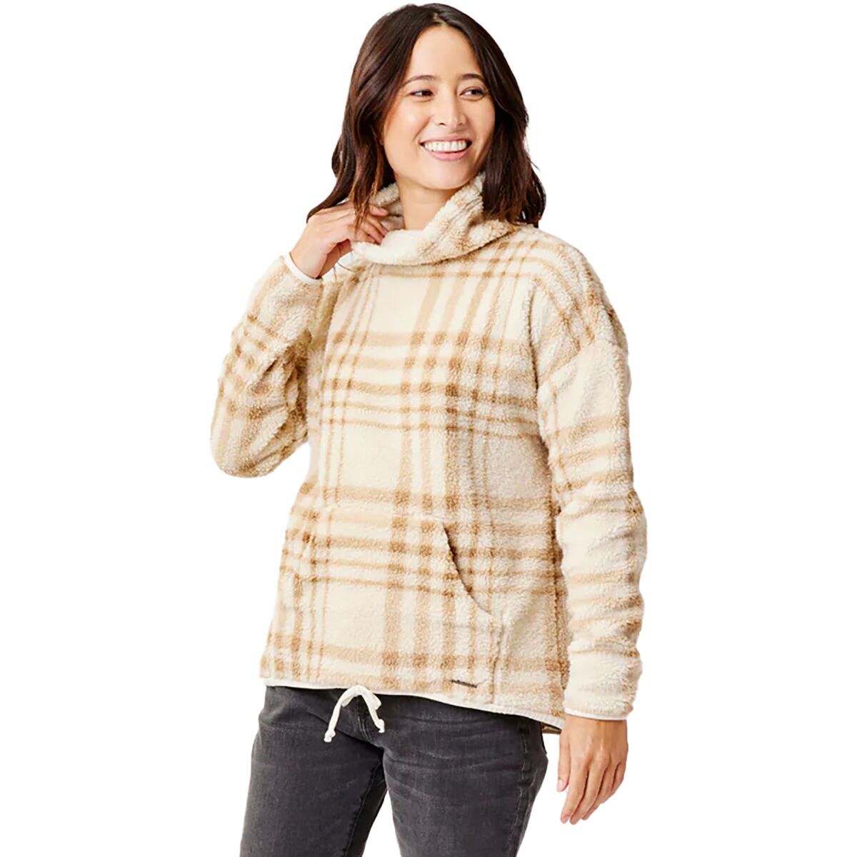 Carve Designs Roley Cowl Sweater - Women's Birch Plaid, XL