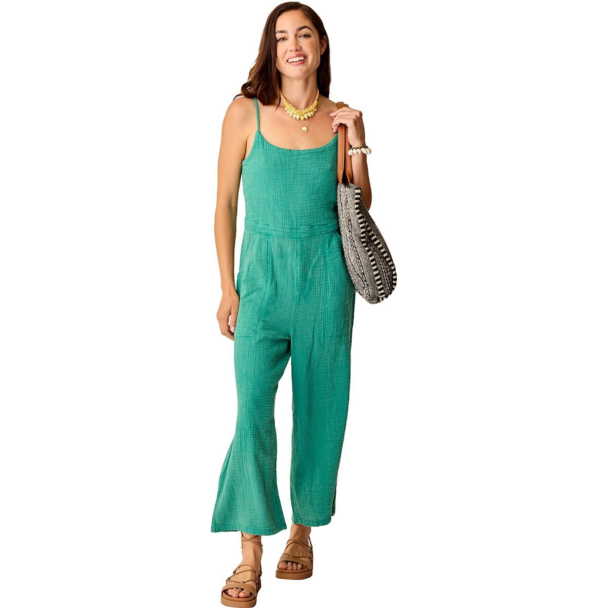 Image of Carve Designs Knox Gauze Jumpsuit - Women's Jade, S
