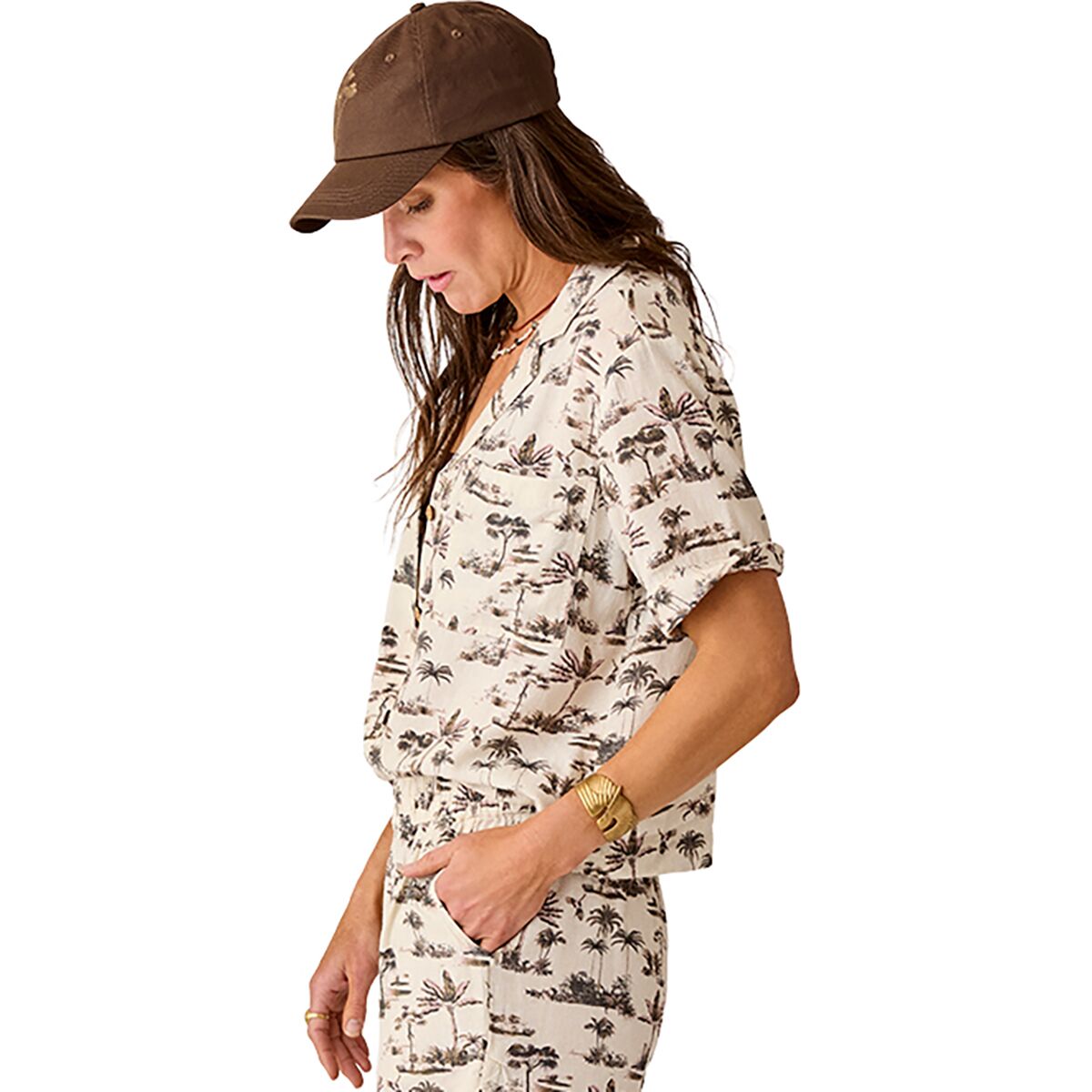 Image of Carve Designs Luca Linen Shirt - Women's Toile, S