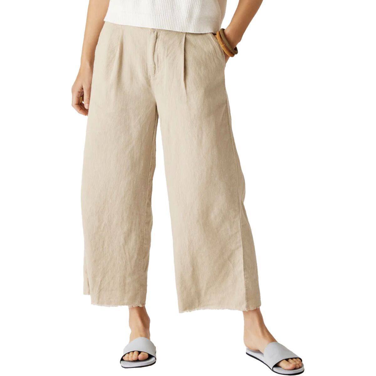 Carve Designs Suki Linen Pant - Women's Light Khaki Stripe, L