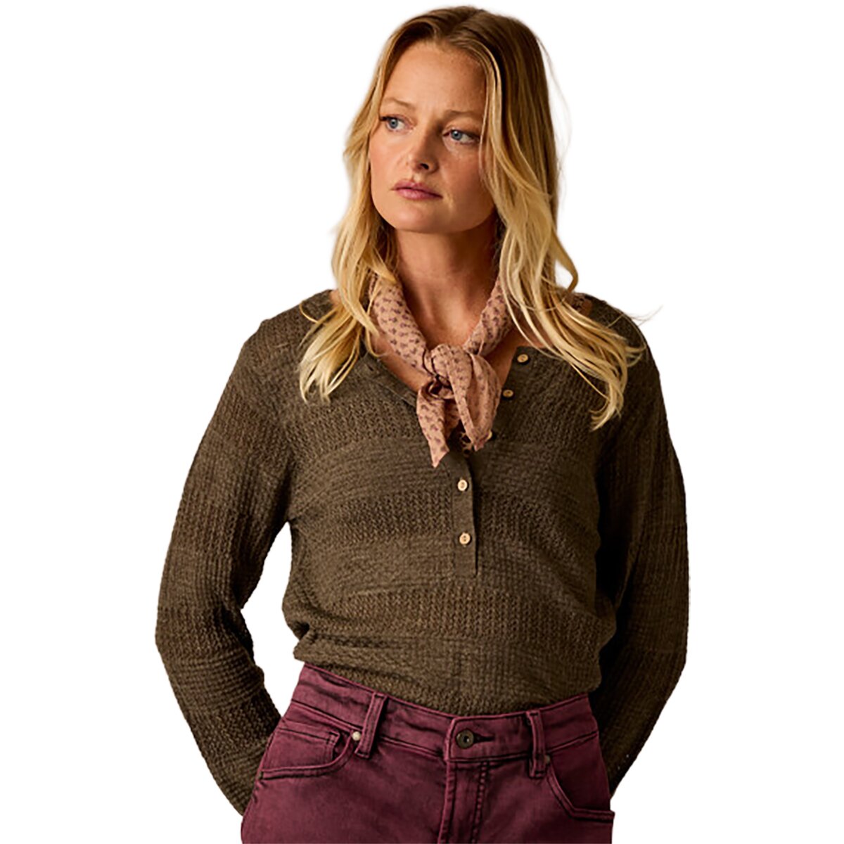 Image of Carve Designs Amara Pointelle Sweater - Women's Dark Olive, L