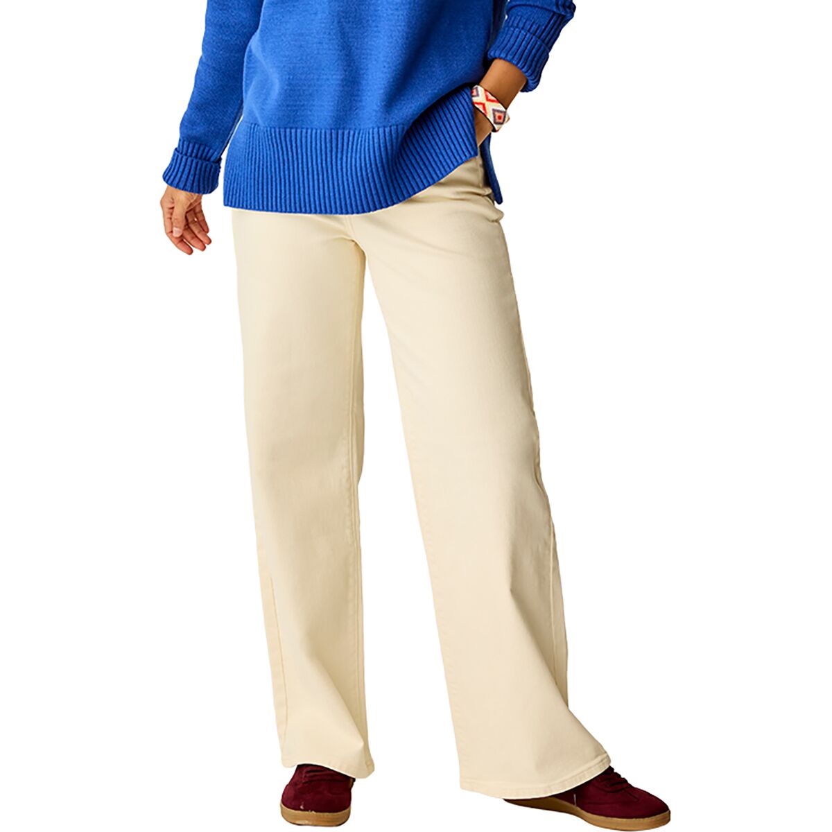 Image of Carve Designs Audrey Wide Leg Pant - Women's Ecru, 2