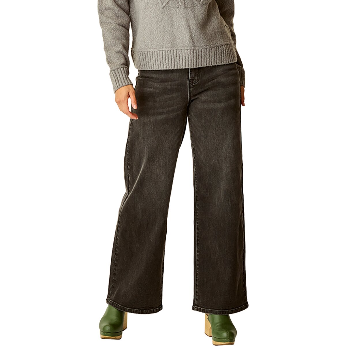 Image of Carve Designs Audrey Wide Leg Pant - Women's Washed Black, 6