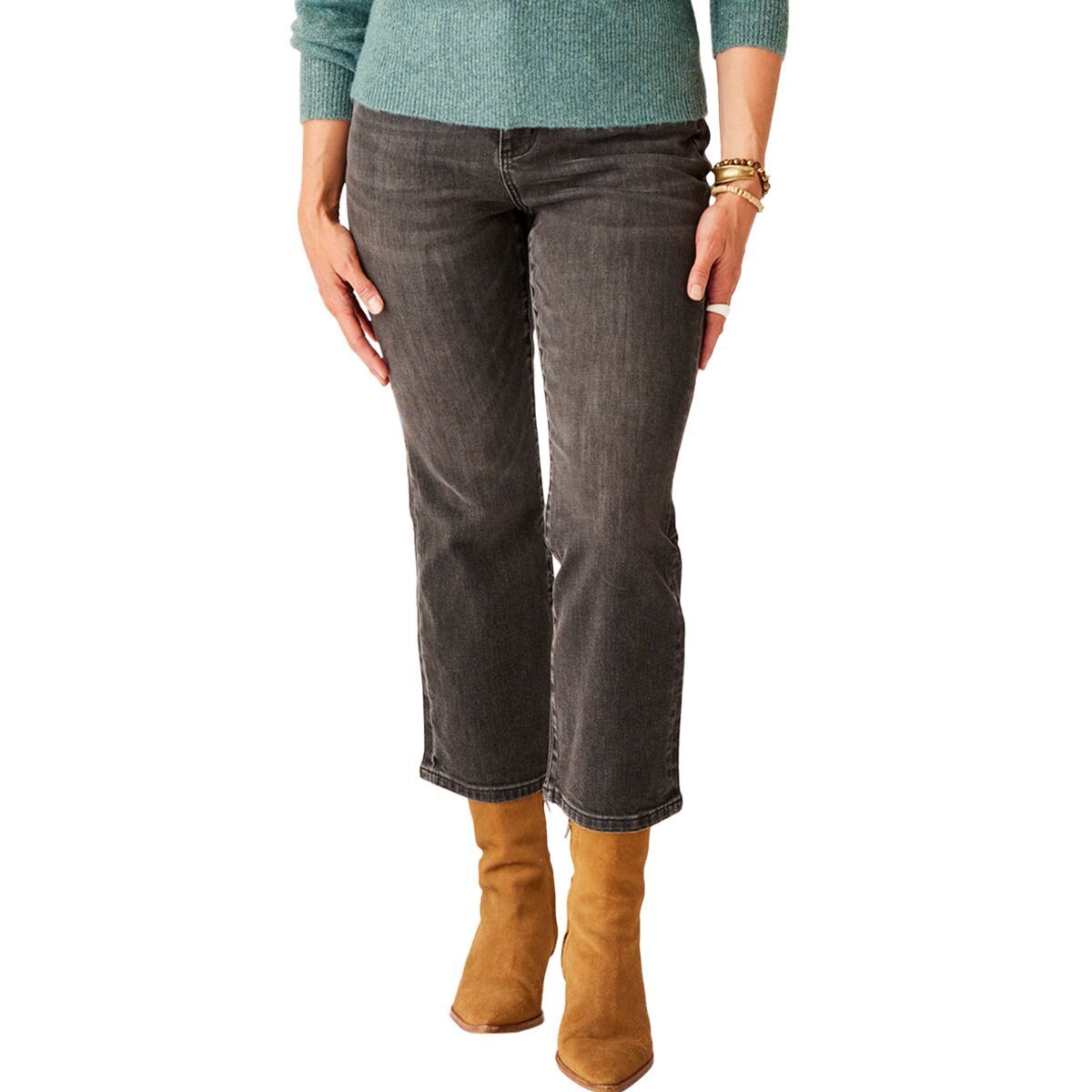 Image of Carve Designs Sylvie Crop Flare Pant - Women's Washed Black, 12