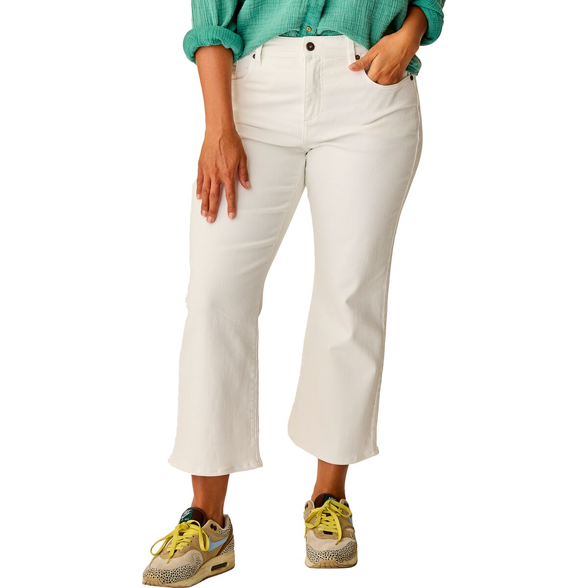 Image of Carve Designs Sylvie Crop Flare Pant - Women's White, 14