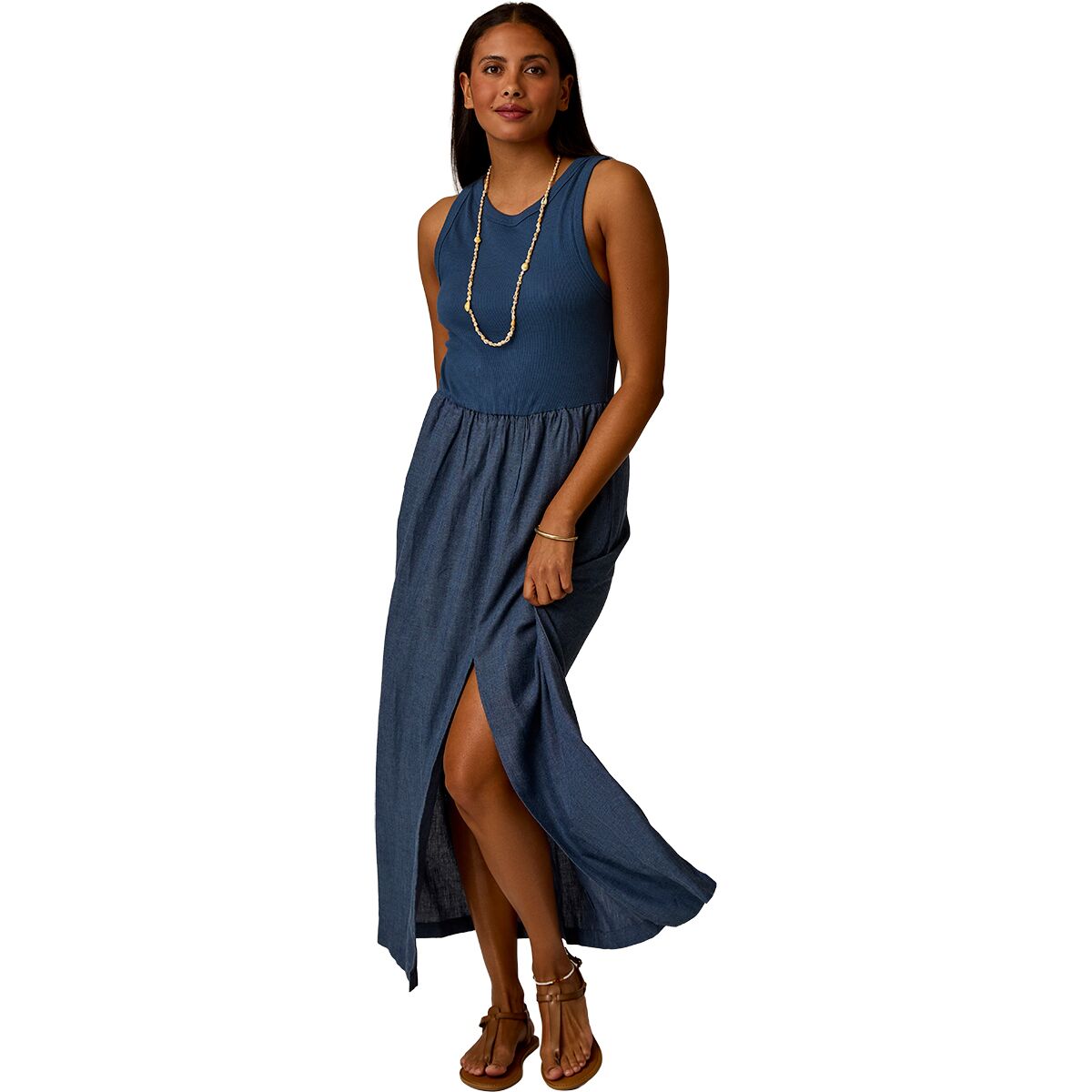 Image of Carve Designs Lark Linen Dress - Women's Captain Chambray, M