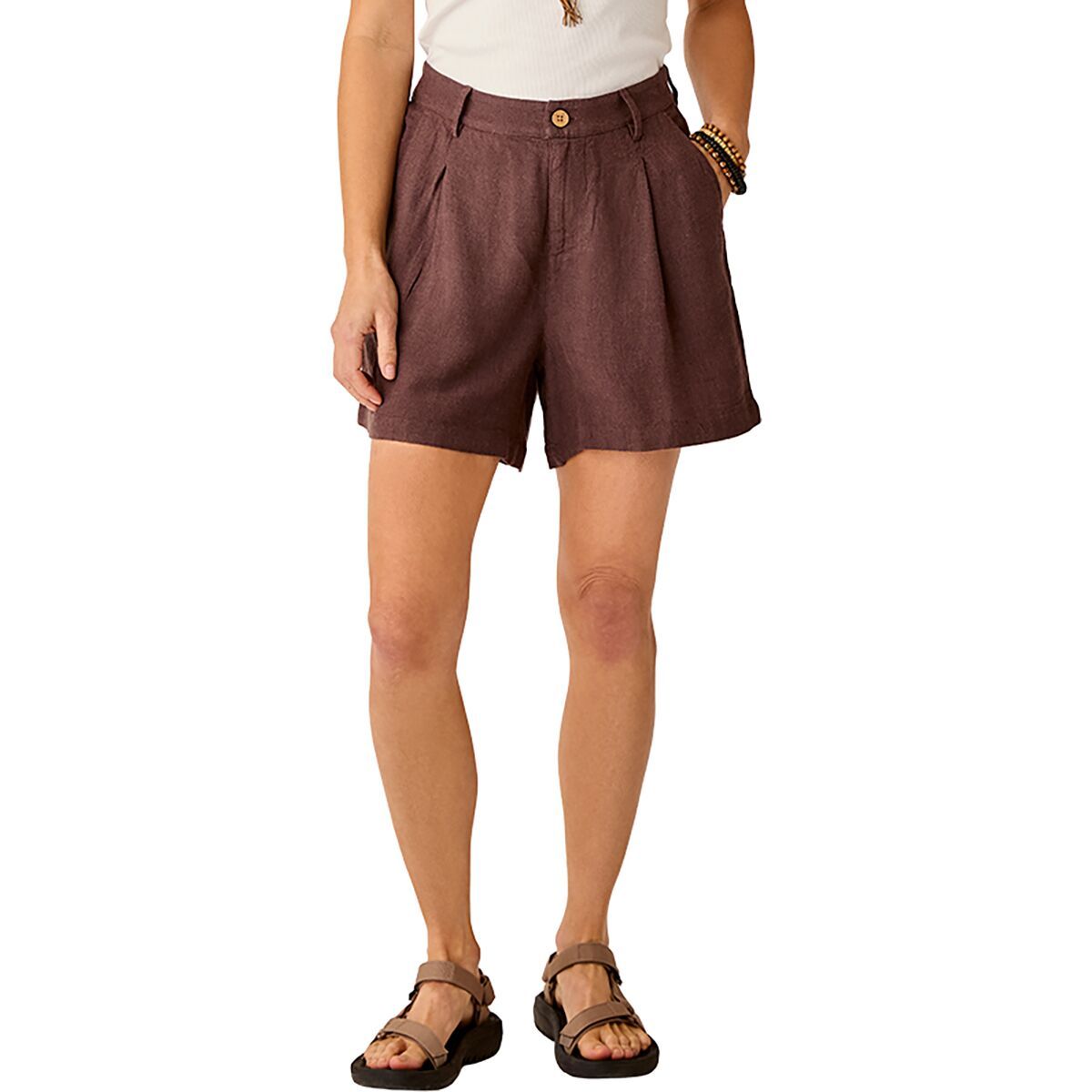 Image of Carve Designs Suki Linen Short - Women's Coffee Chambray, XS