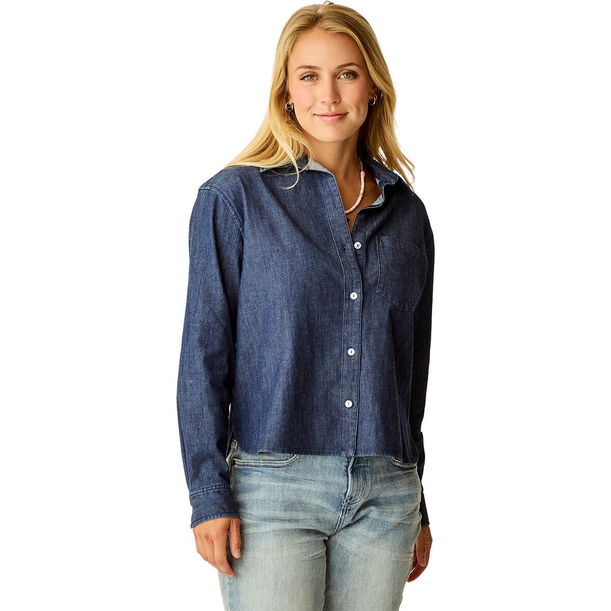 Image of Carve Designs Claire Twill Shirt - Women's Dark Indigo, L