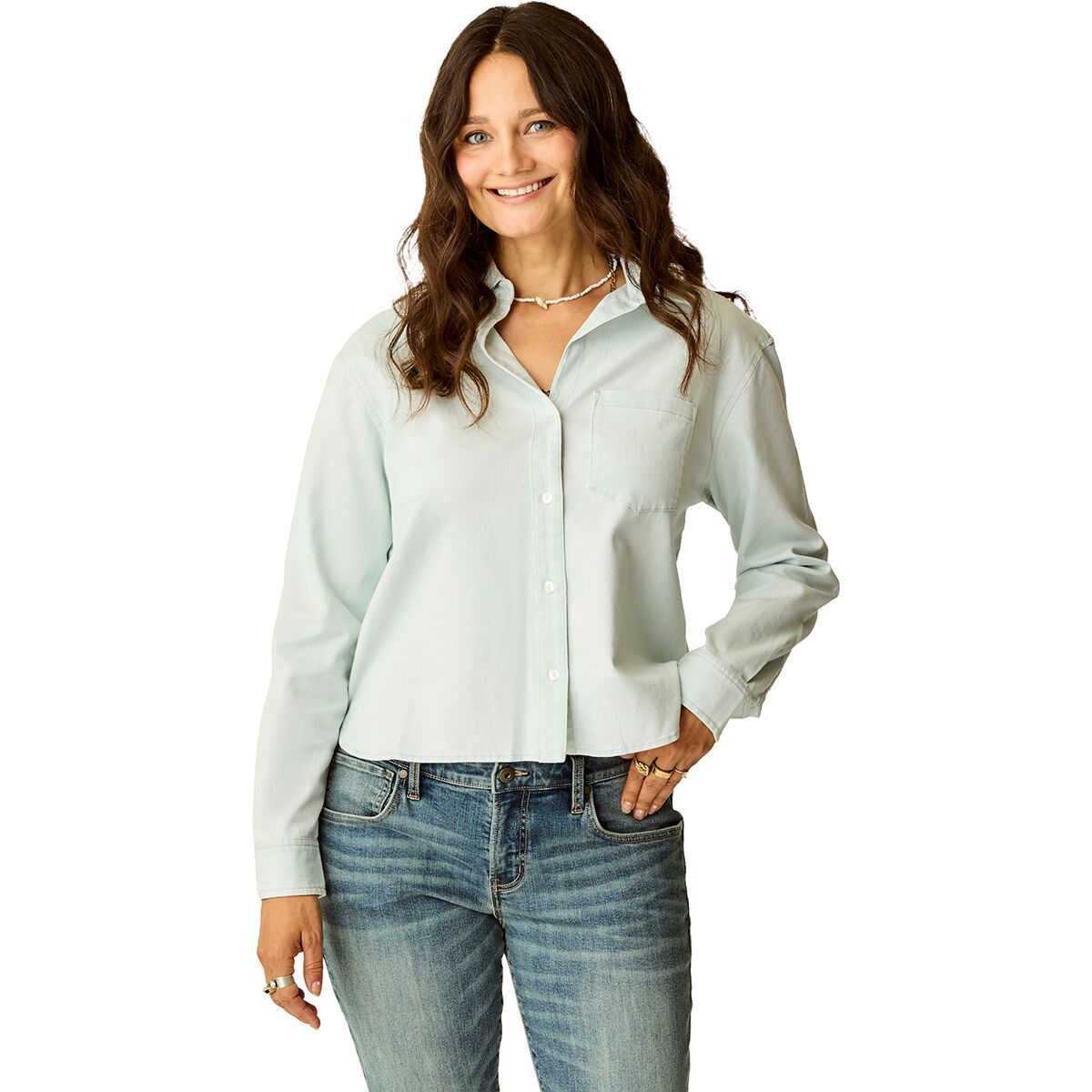 Image of Carve Designs Claire Twill Shirt - Women's Light Indigo, M
